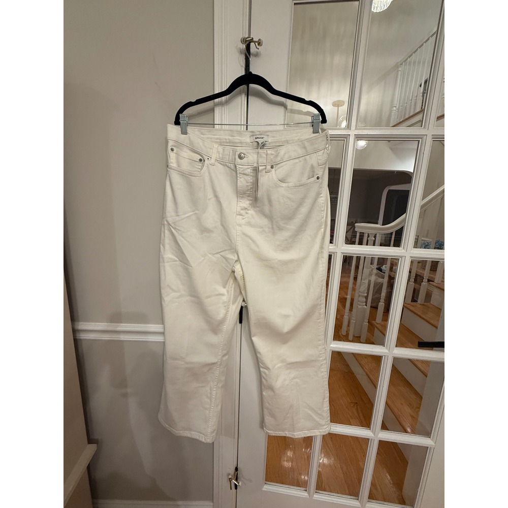 Spanx Womens White High Rise Straight Leg Jeans Plus Size 20 NWT